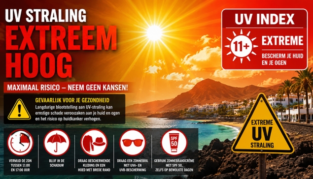 Canarische Eilanden onder ‘extreme’ UV-waarschuwing geplaatst